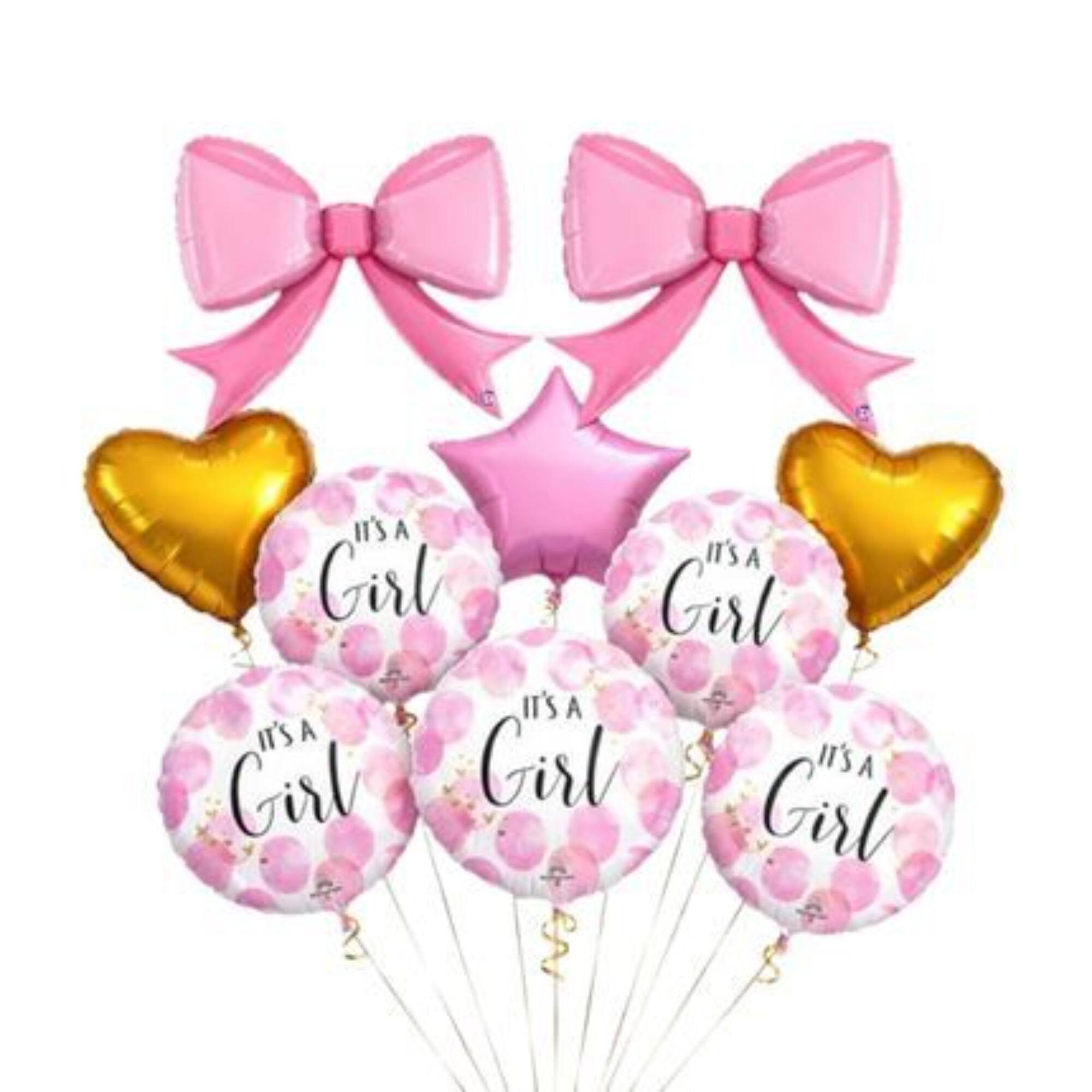It's a Girl Baby Shower Foil Balloon Bundle